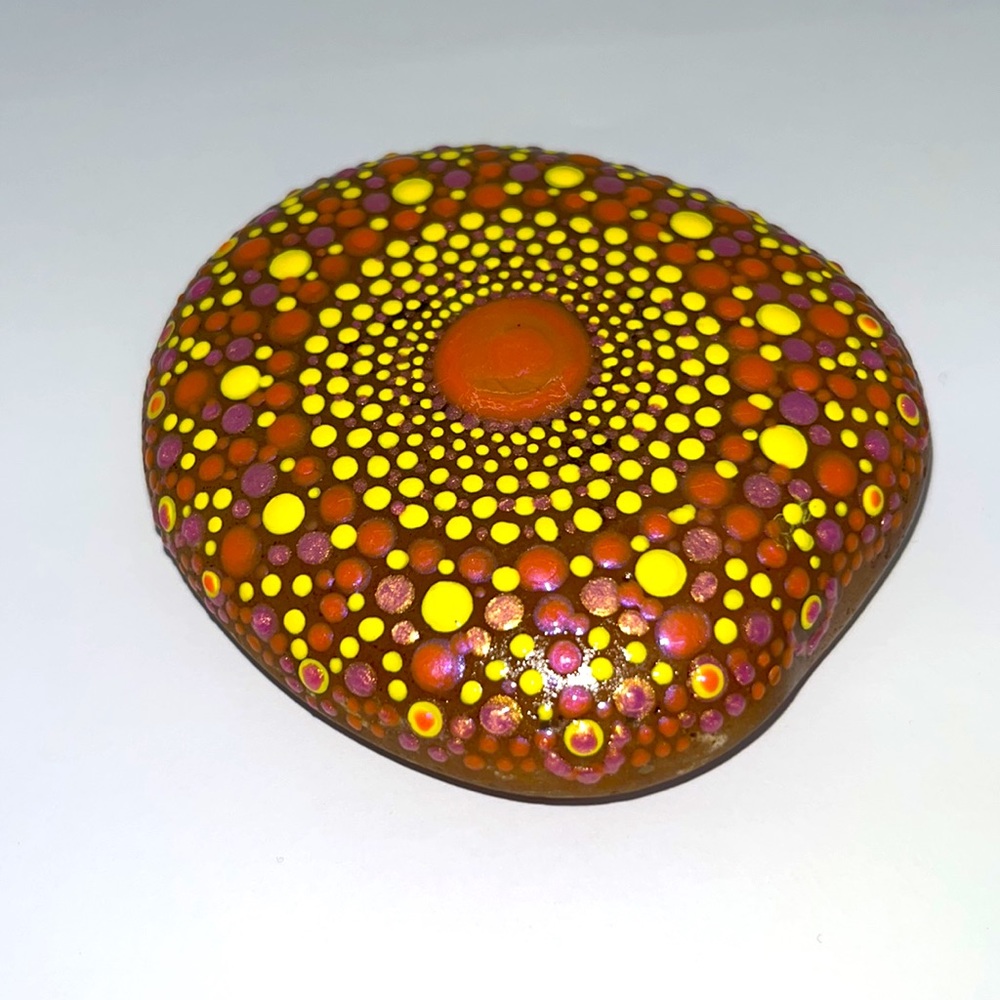 Hand Painted Mandala Art Stone - Picture 3 of 3